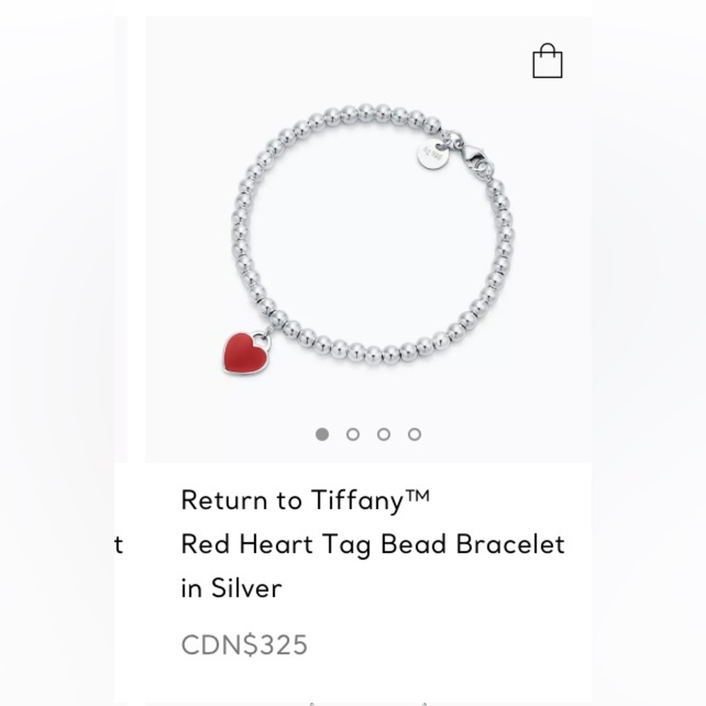 Return to Tiffany Red Heart Bead Bracelet